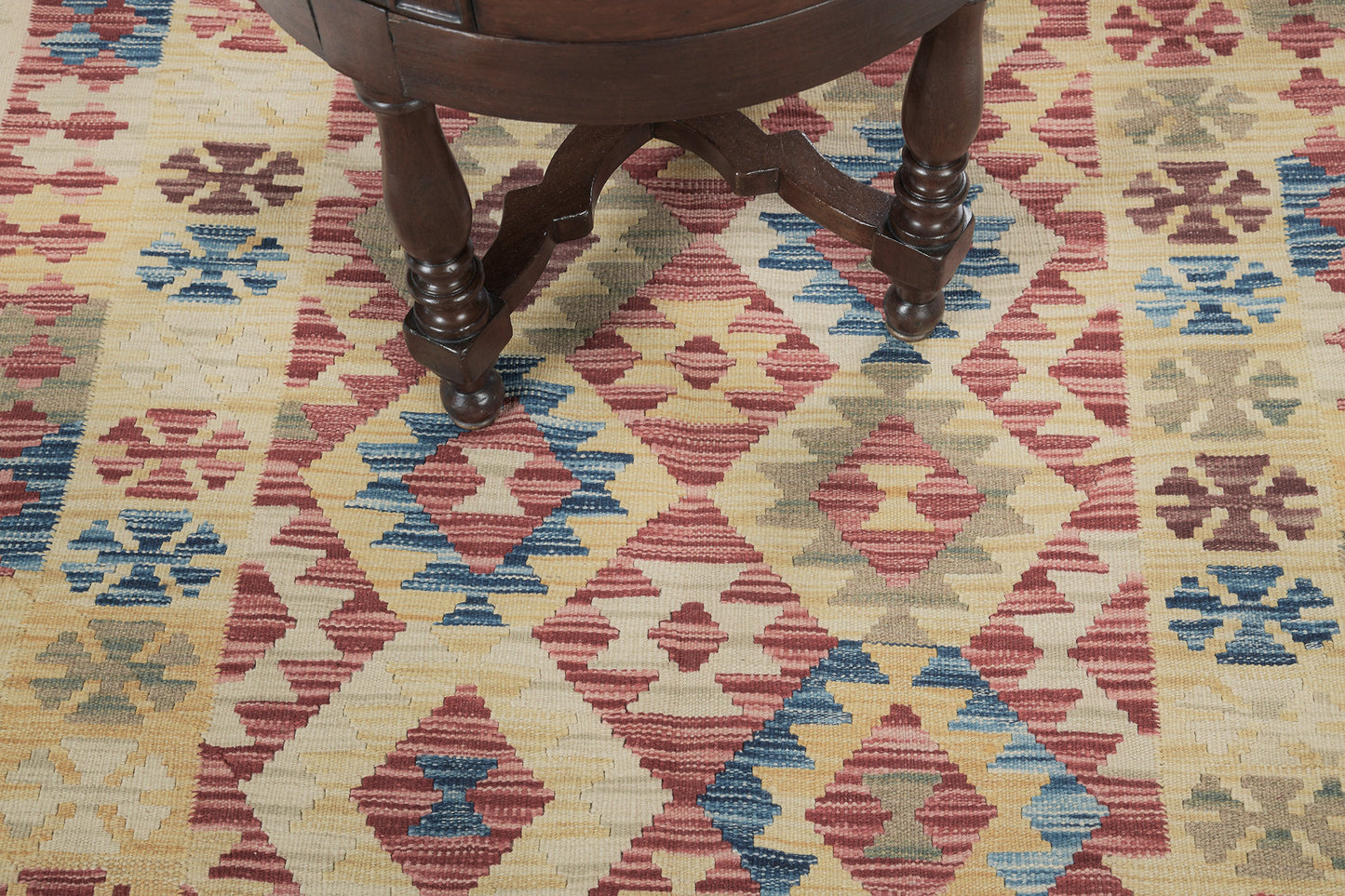 Vintage Style Tribal Natural Dye Flat Weave Kilim