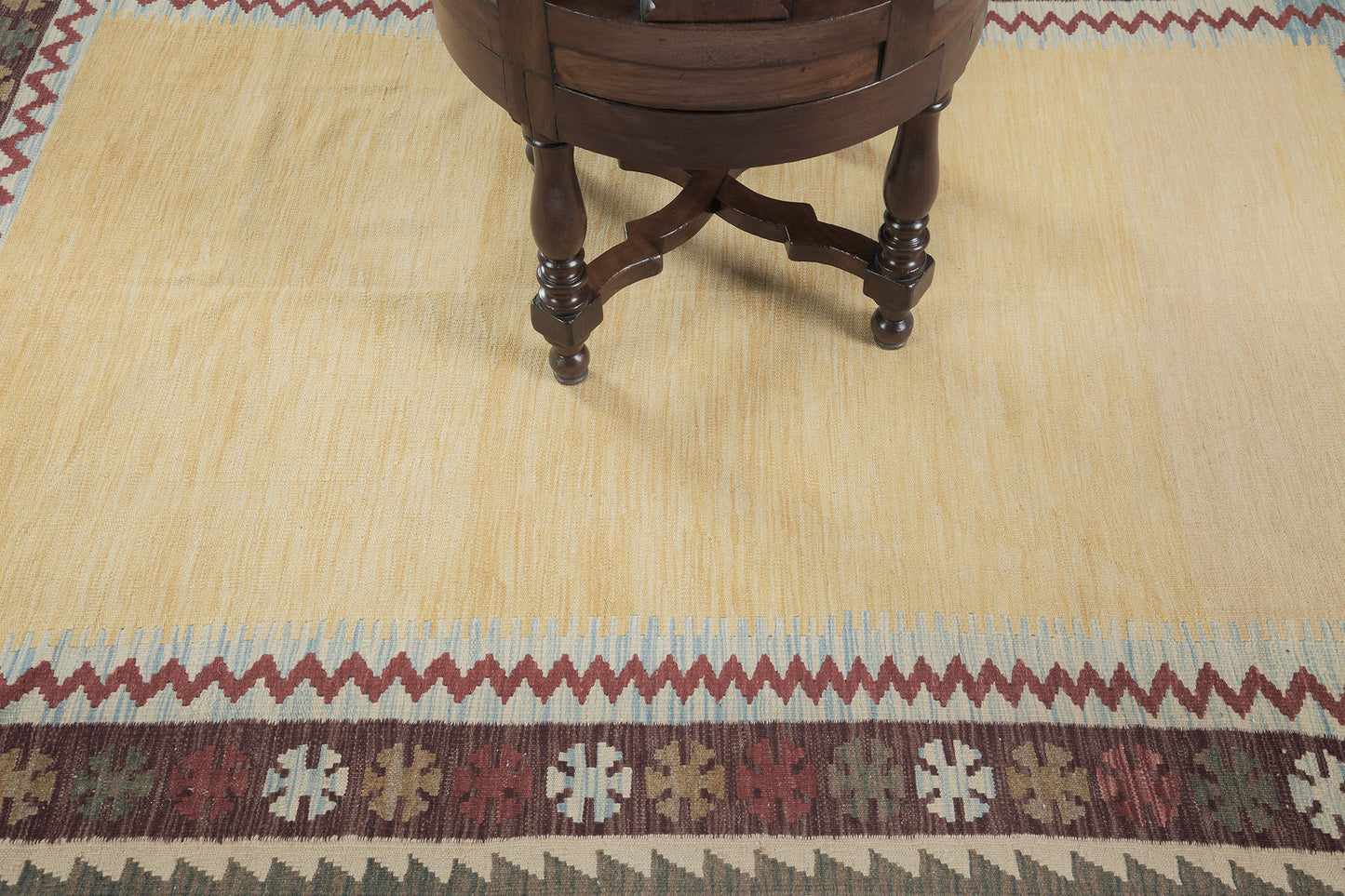 Vintage Style Tribal Natural Dye Flat Weave Kilim