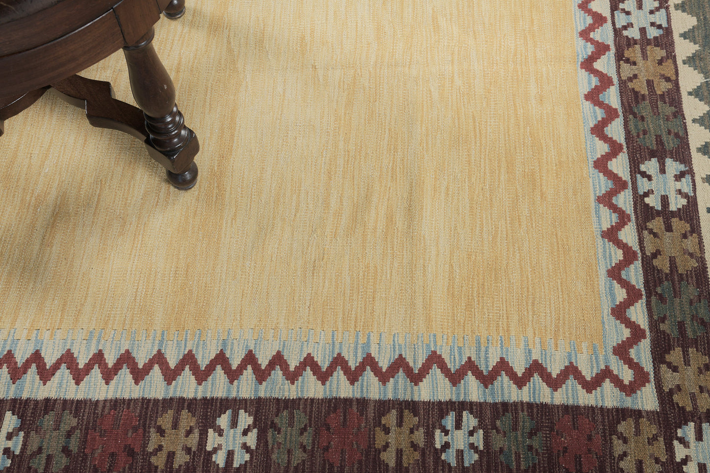 Vintage Style Tribal Natural Dye Flat Weave Kilim
