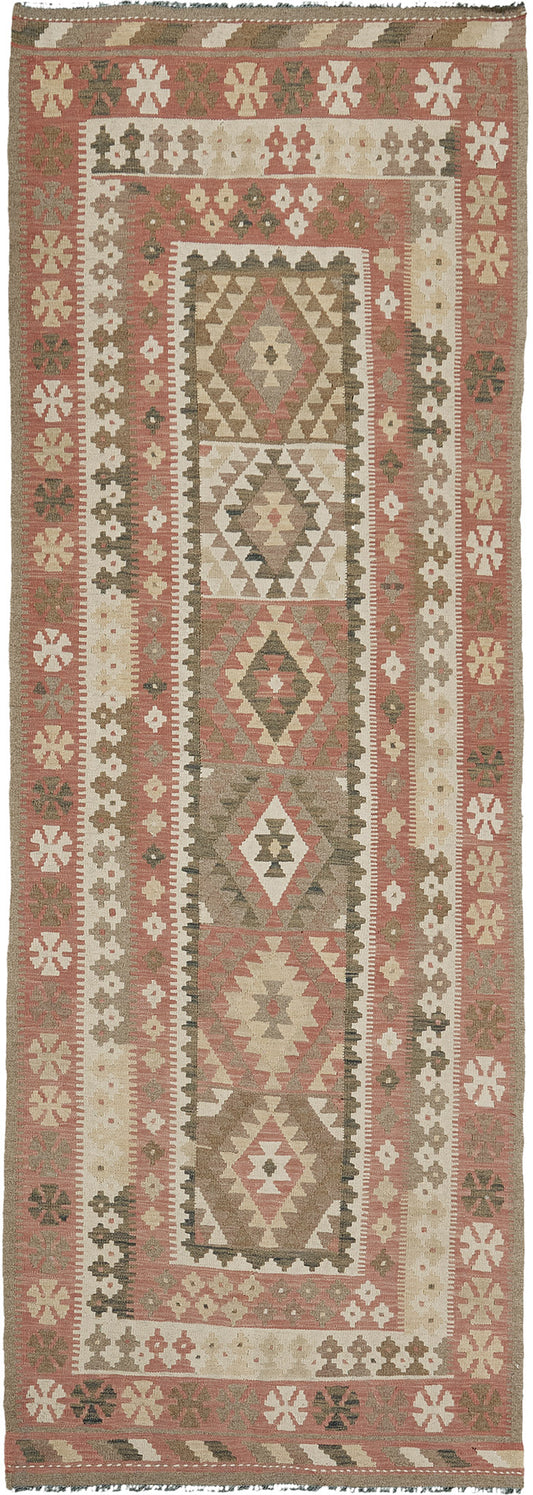 Vintage Style Tribal Natural Dye Flat Weave Kilim Runner