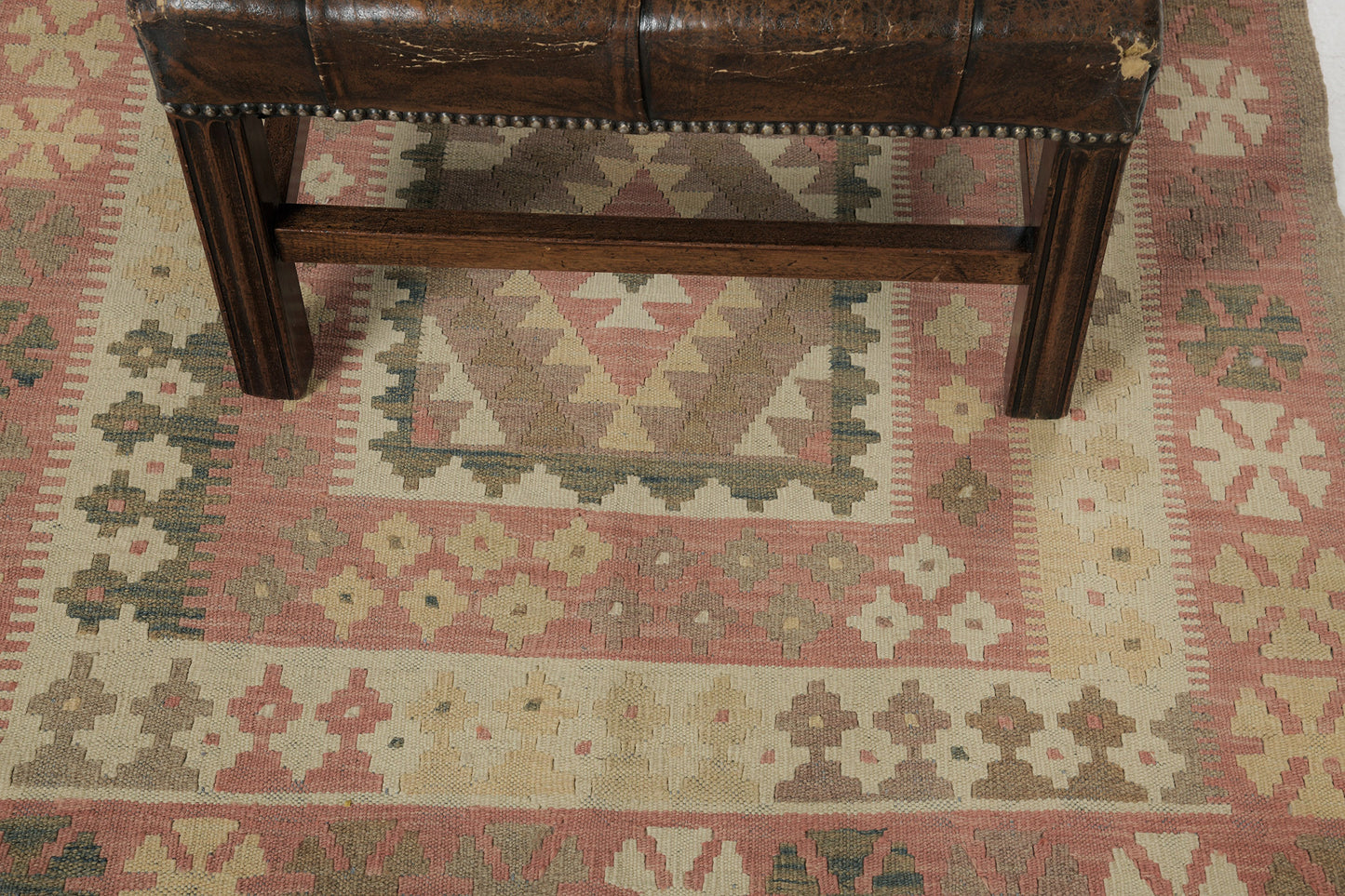 Vintage Style Tribal Natural Dye Flat Weave Kilim Runner