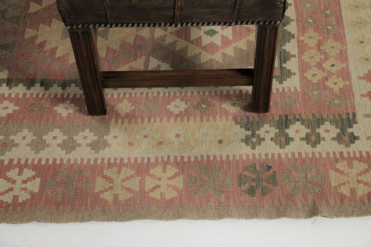 Vintage Style Tribal Natural Dye Flat Weave Kilim Runner