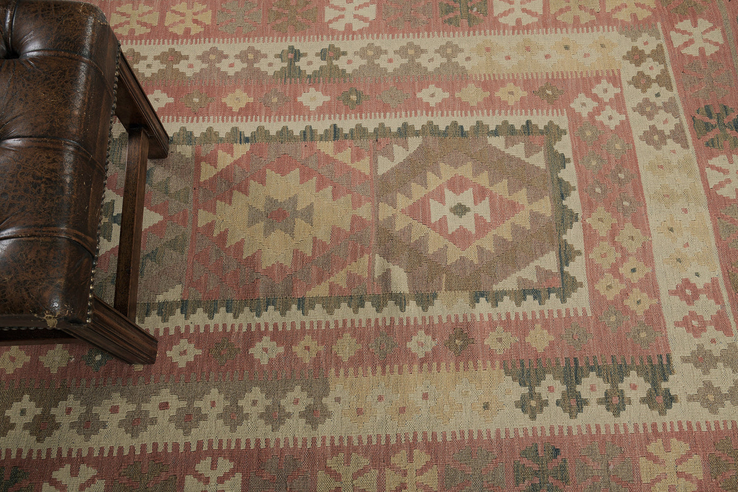 Vintage Style Tribal Natural Dye Flat Weave Kilim Runner