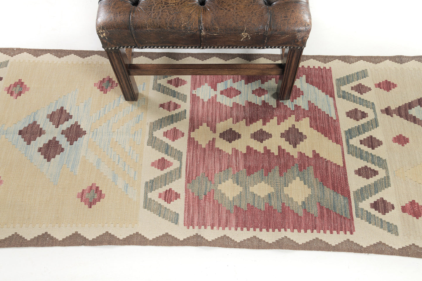 Vintage Style Tribal Natural Dye Flat Weave Kilim