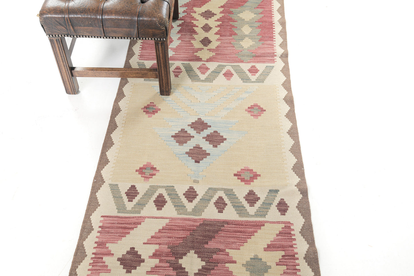 Vintage Style Tribal Natural Dye Flat Weave Kilim