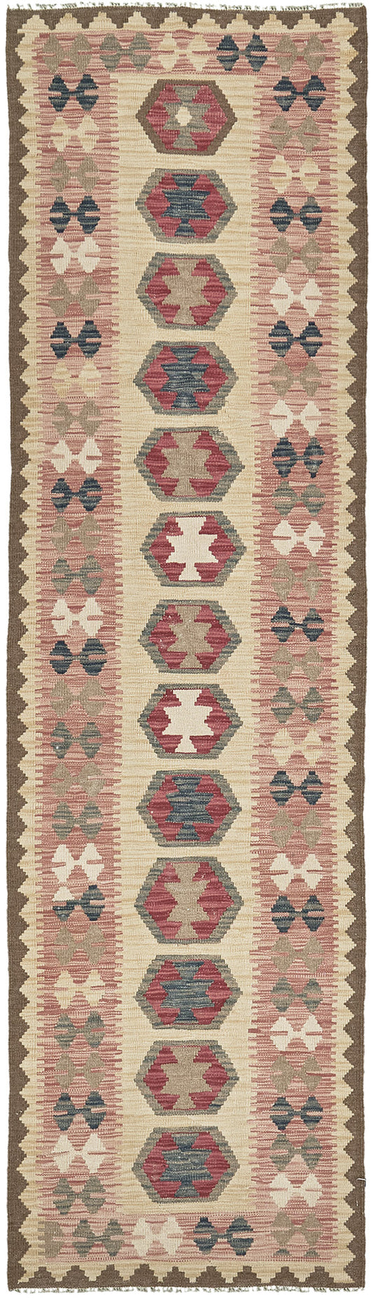 Vintage Style Tribal Natural Dye Flat Weave Kilim Runner