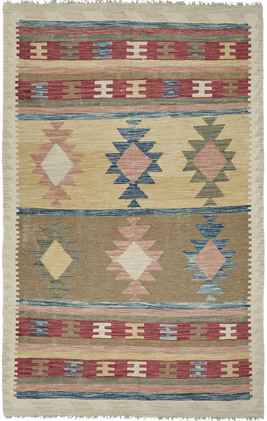 Vintage Style Tribal Natural Dye Flat Weave Kilim