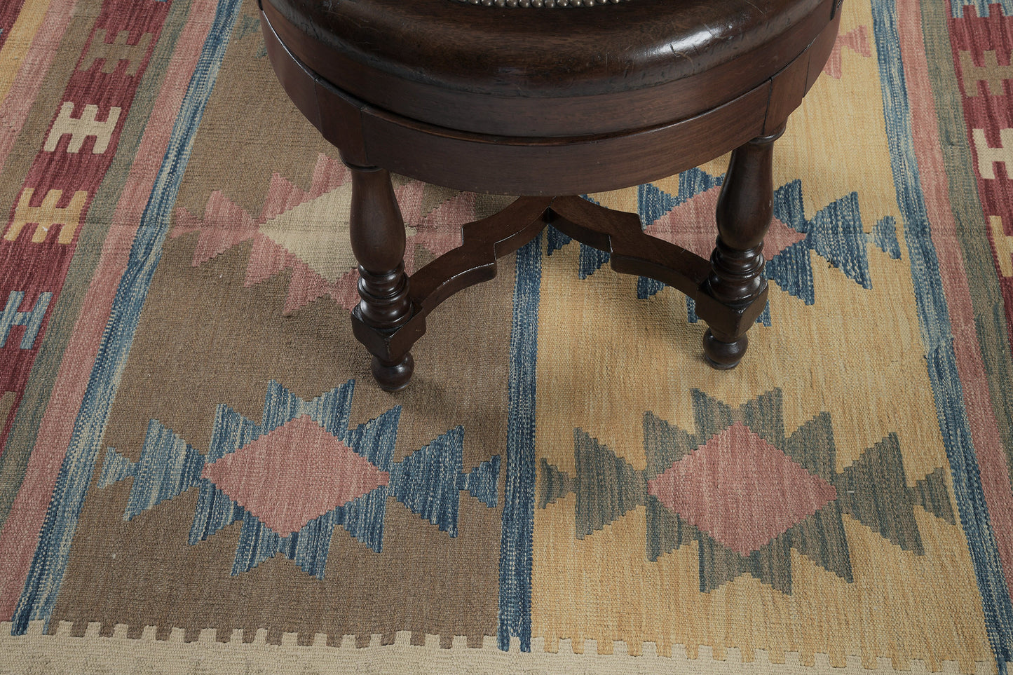 Vintage Style Tribal Natural Dye Flat Weave Kilim