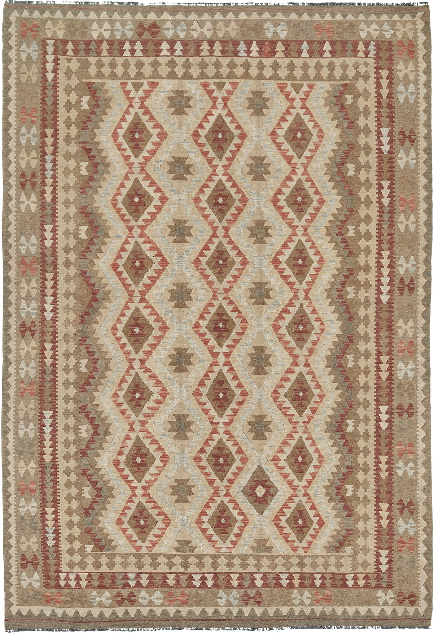 Vintage Style Tribal Natural Dye Flat Weave Kilim