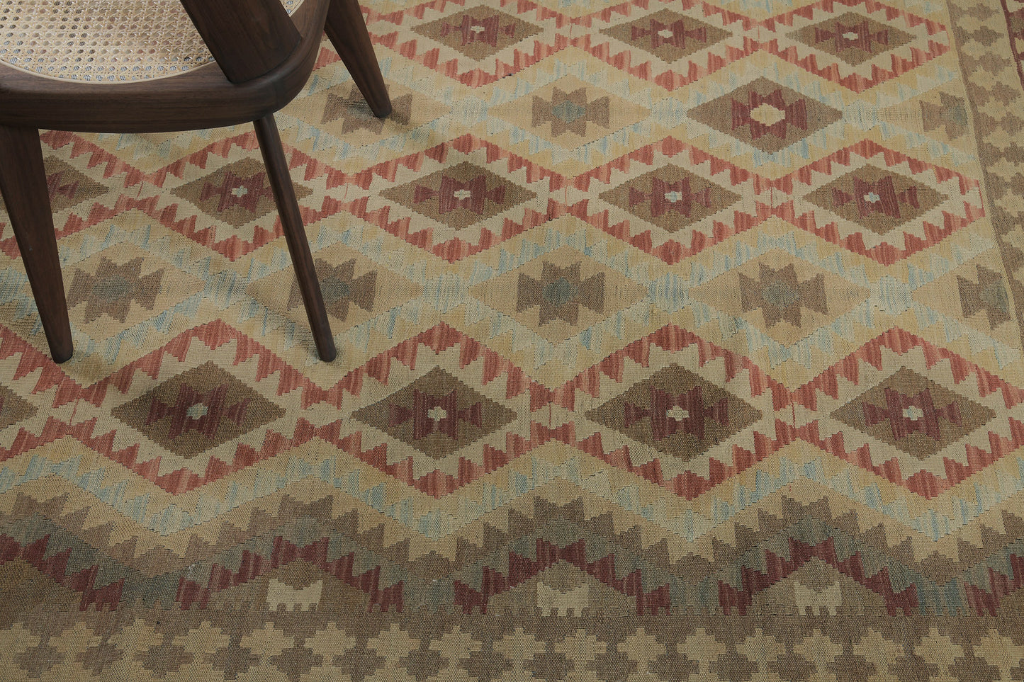 Vintage Style Tribal Natural Dye Flat Weave Kilim