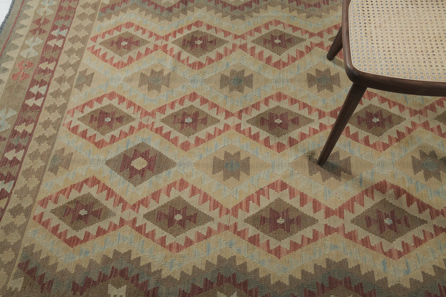Vintage Style Tribal Natural Dye Flat Weave Kilim