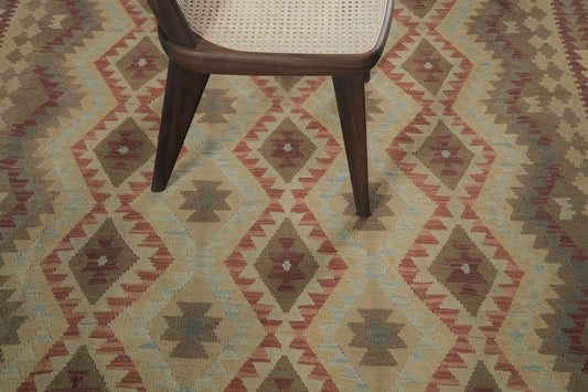 Vintage Style Tribal Natural Dye Flat Weave Kilim