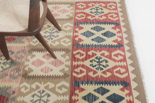 Vintage Style Tribal Natural Dye Flat Weave Kilim