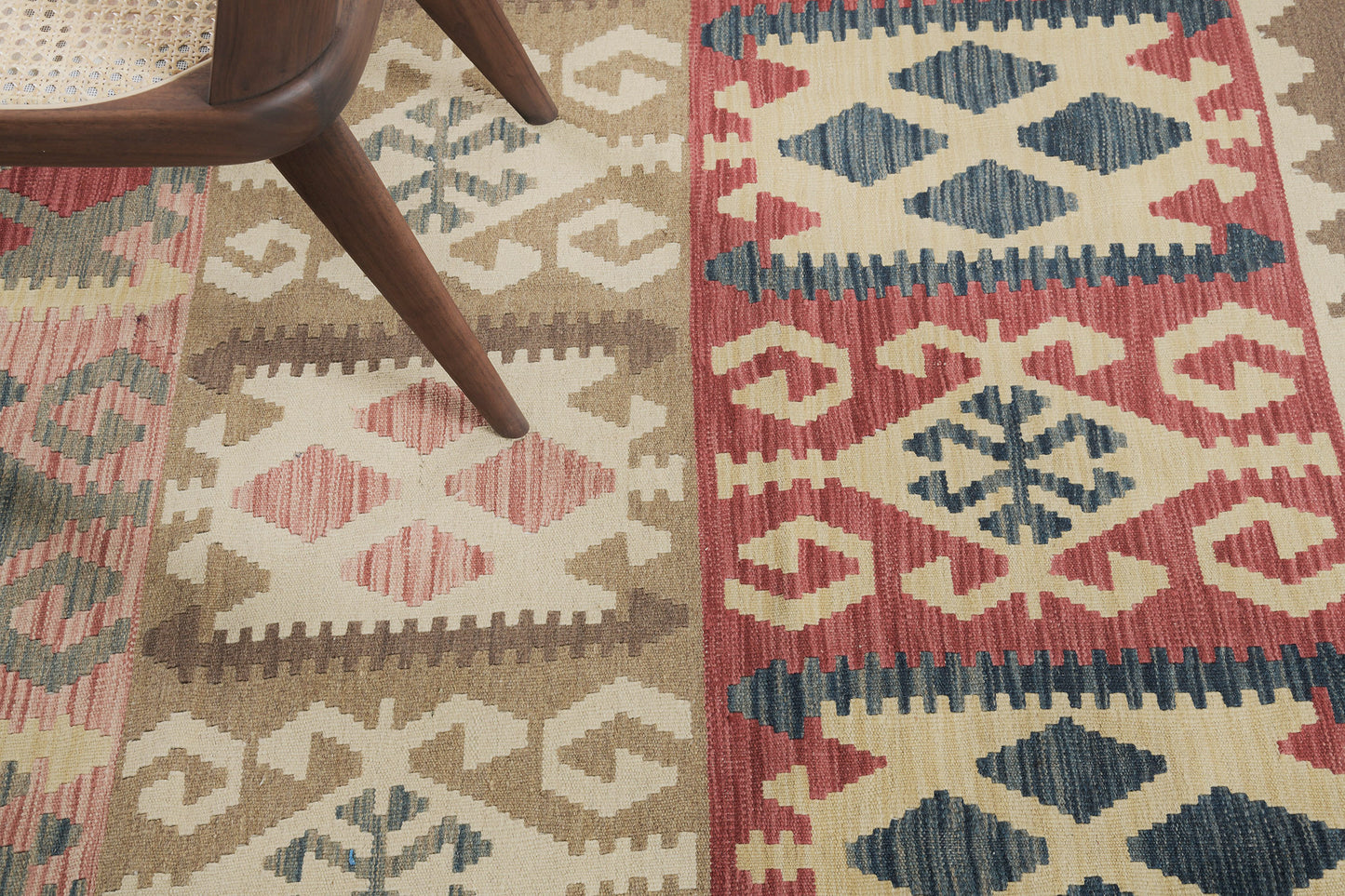 Vintage Style Tribal Natural Dye Flat Weave Kilim