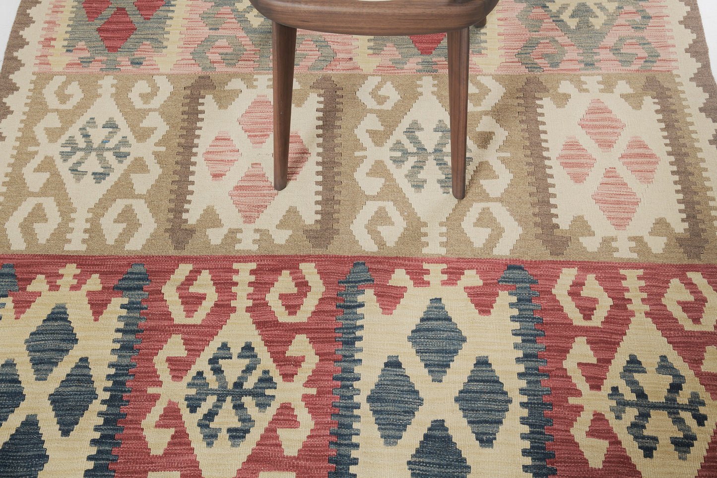 Vintage Style Tribal Natural Dye Flat Weave Kilim