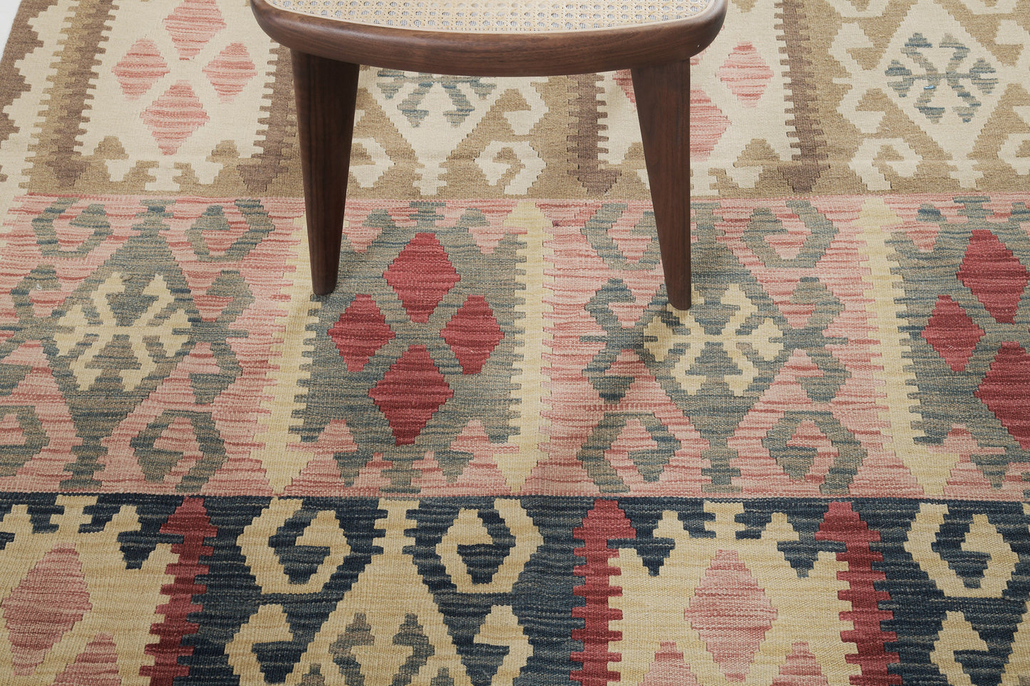 Vintage Style Tribal Natural Dye Flat Weave Kilim