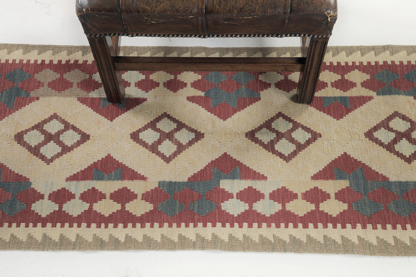Vintage Style Tribal Natural Dye Flat Weave Kilim
