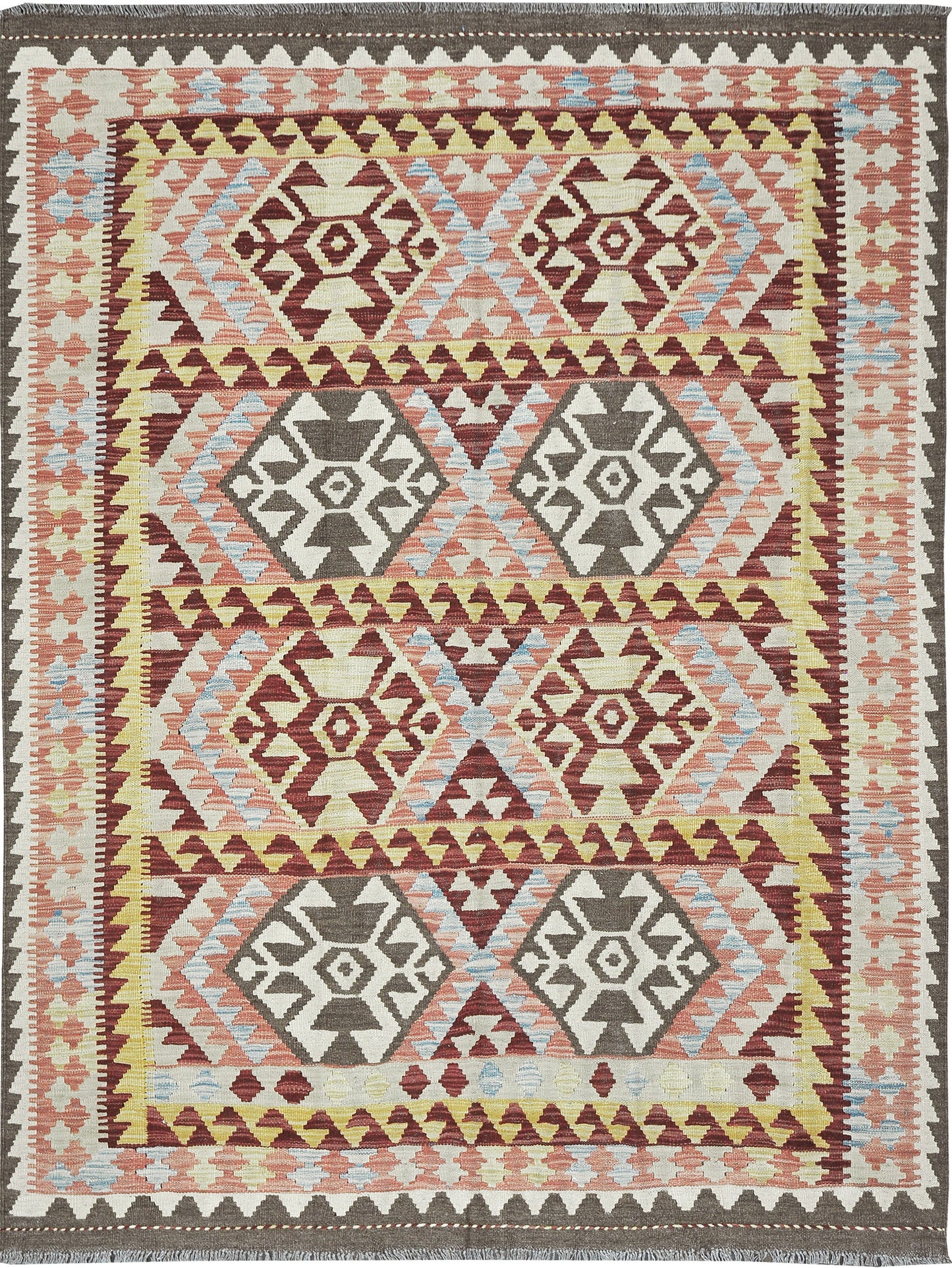 Vintage Style Tribal Natural Dye Flat Weave Kilim