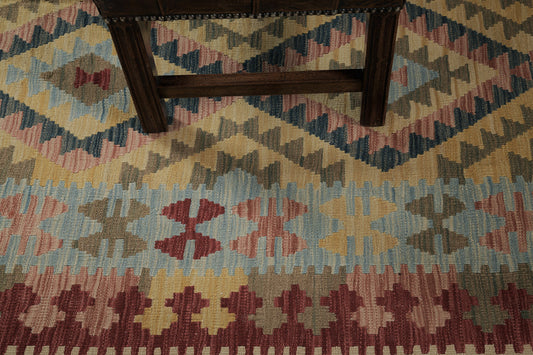 Vintage Style Tribal Natural Dye Flat Weave Kilim