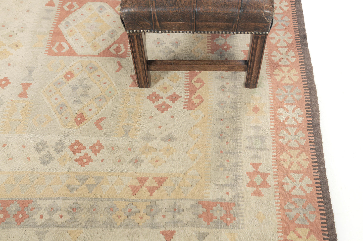 Vintage Style Tribal Natural Dye Flat Weave Kilim
