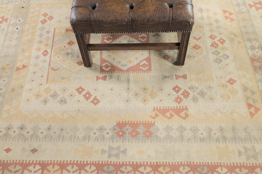 Vintage Style Tribal Natural Dye Flat Weave Kilim