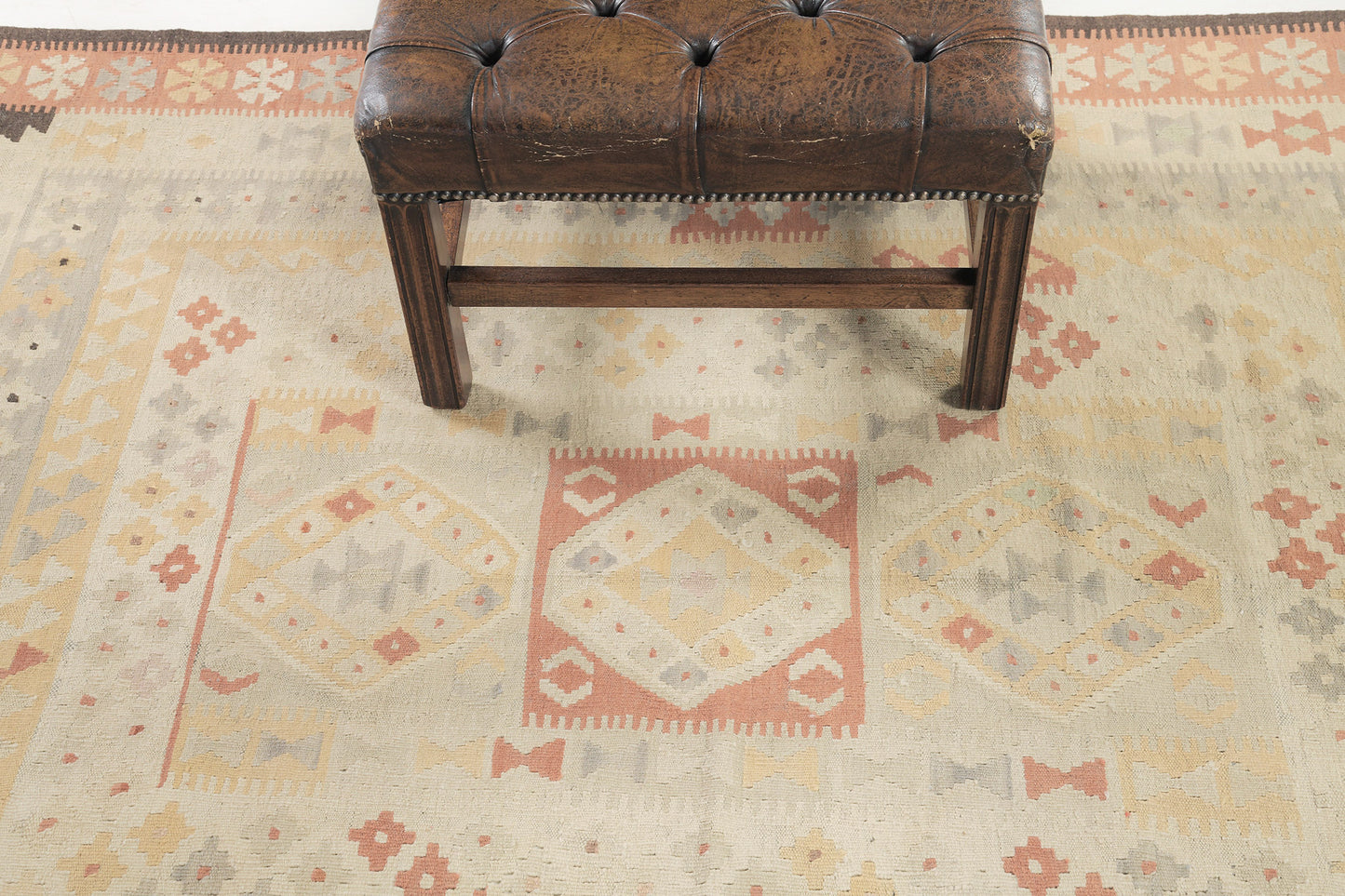 Vintage Style Tribal Natural Dye Flat Weave Kilim