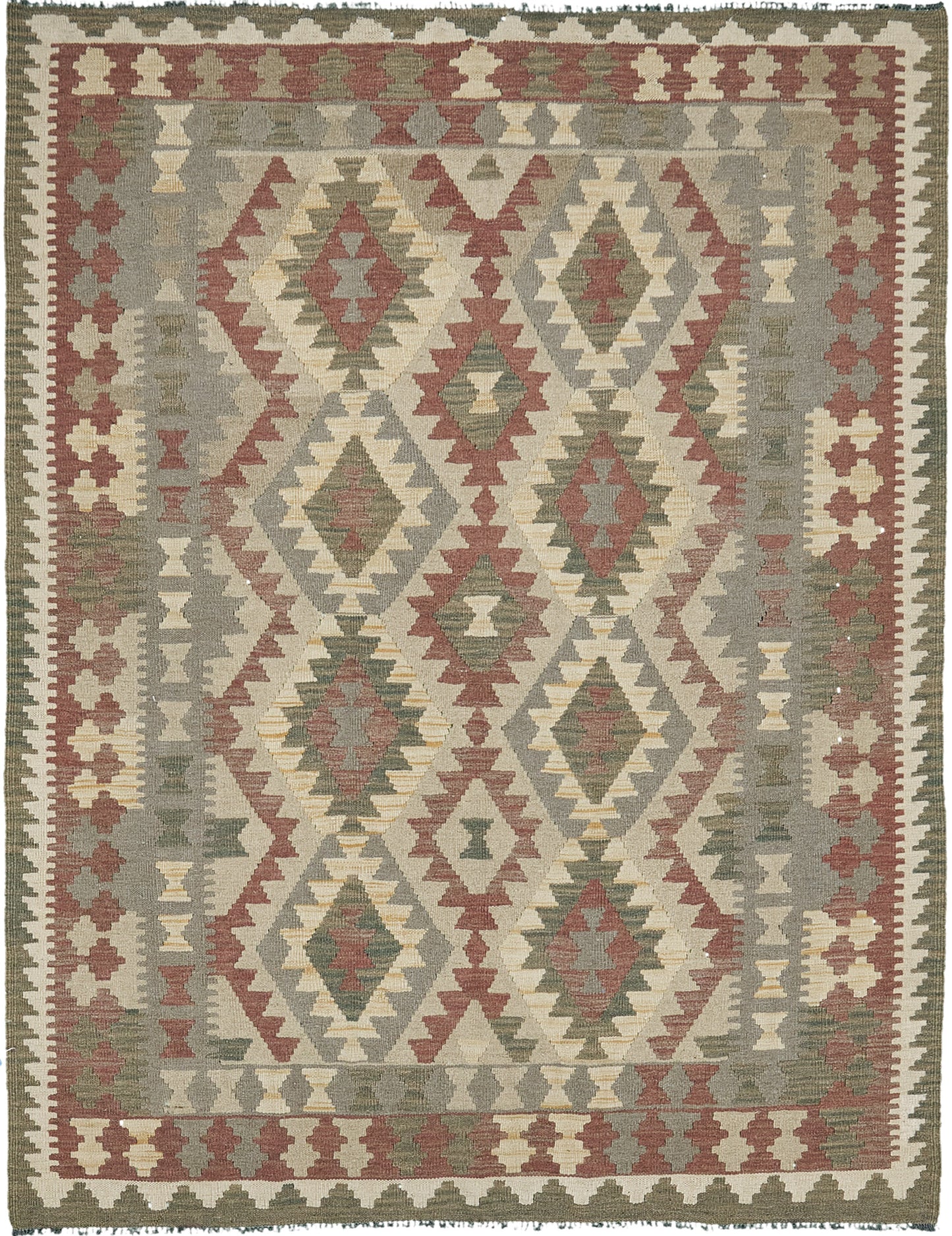 Vintage Style Tribal Natural Dye Flat Weave Kilim