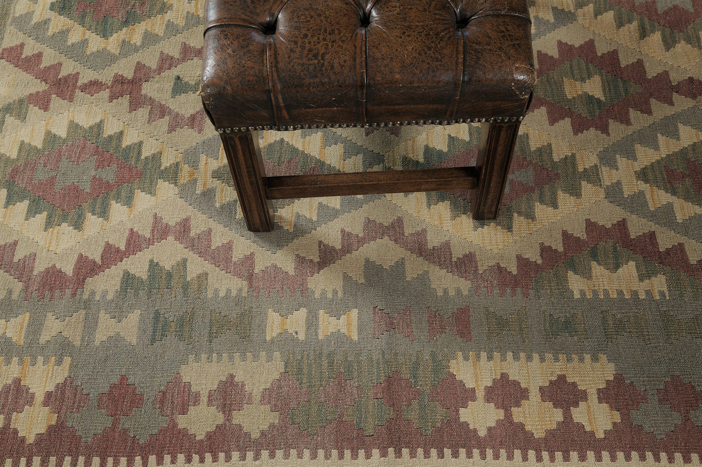 Vintage Style Tribal Natural Dye Flat Weave Kilim