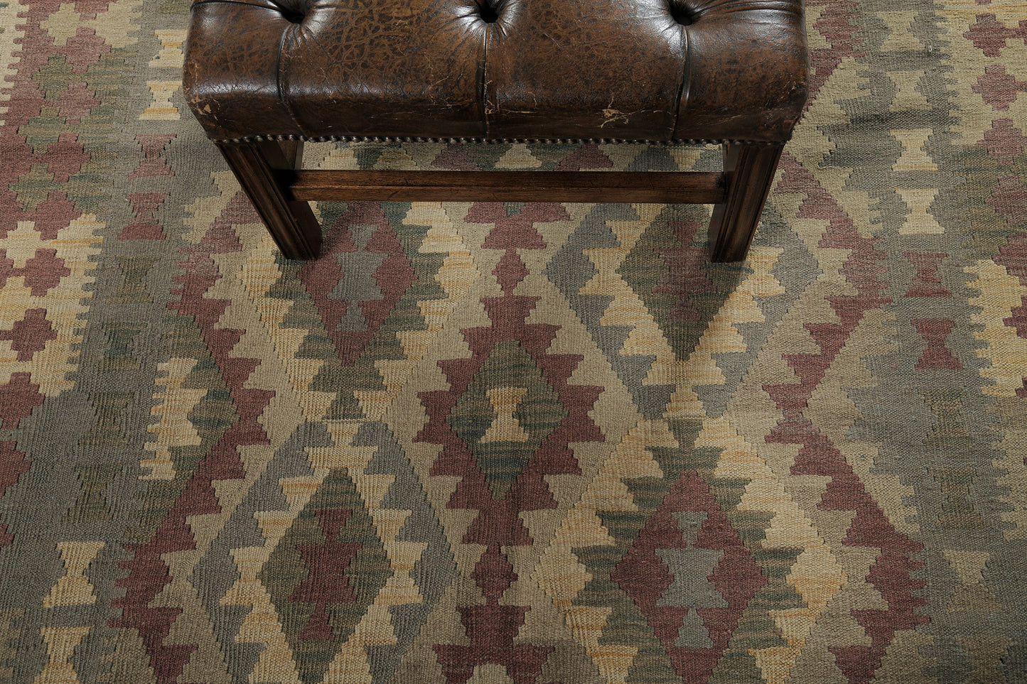 Vintage Style Tribal Natural Dye Flat Weave Kilim