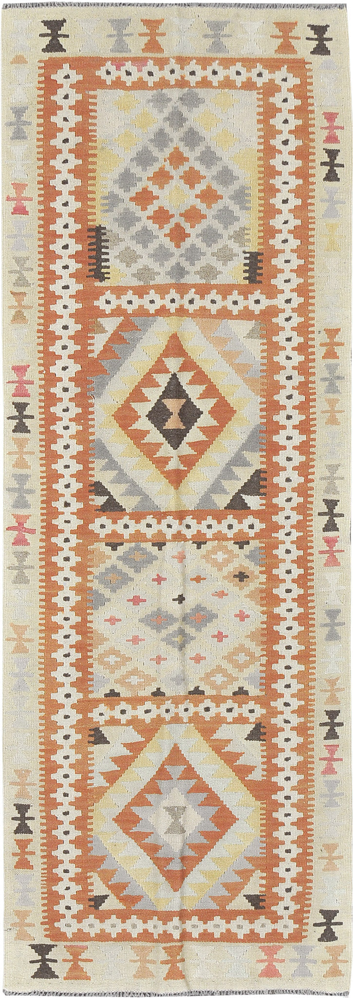 Vintage Style Tribal Natural Dye Flat Weave Kilim