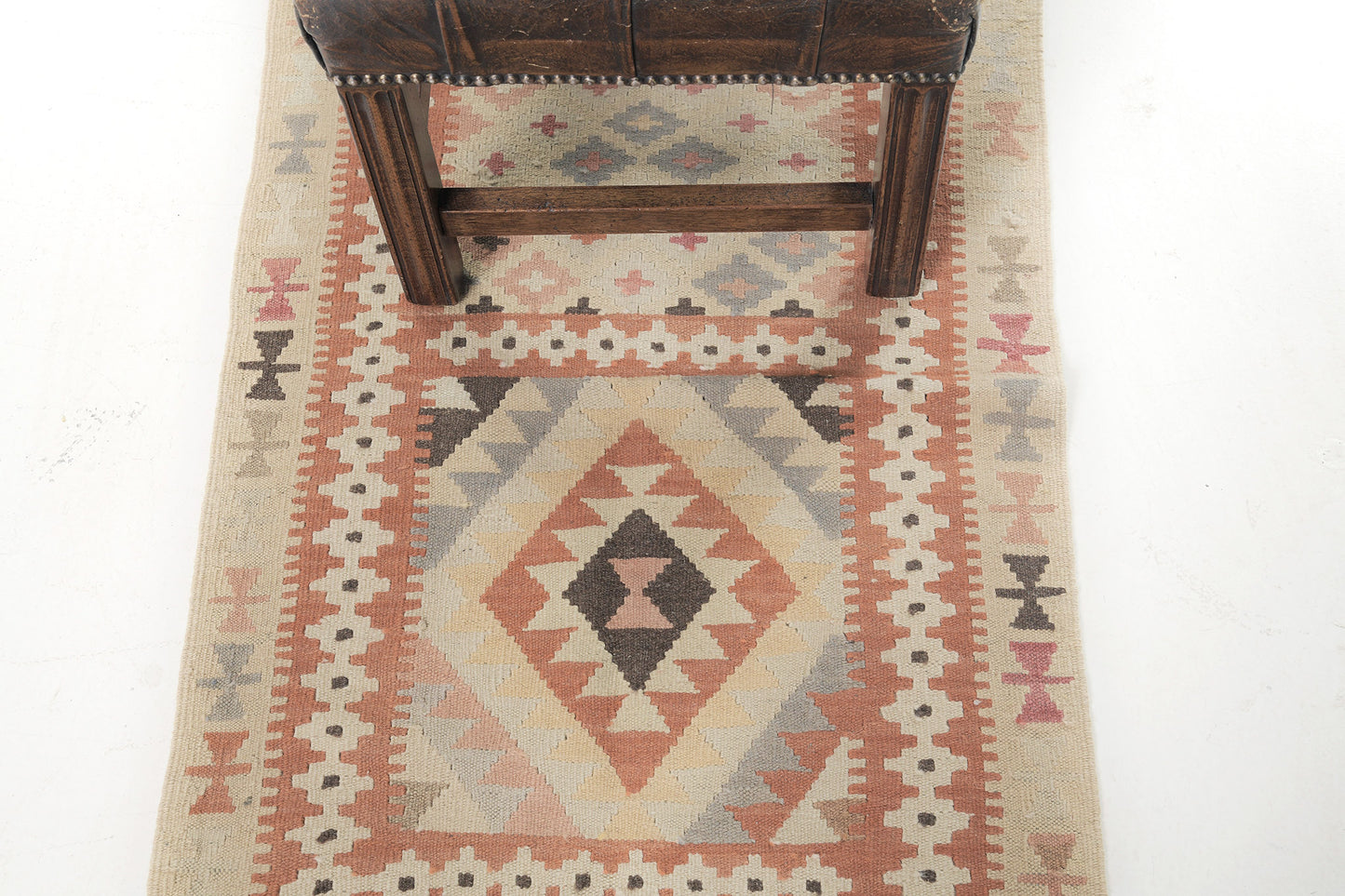 Vintage Style Tribal Natural Dye Flat Weave Kilim