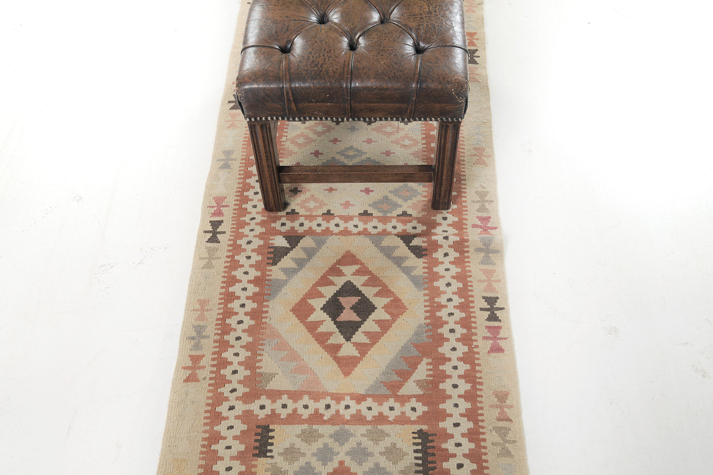Vintage Style Tribal Natural Dye Flat Weave Kilim