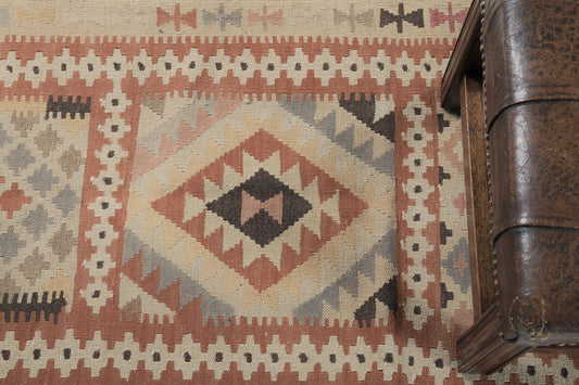 Vintage Style Tribal Natural Dye Flat Weave Kilim