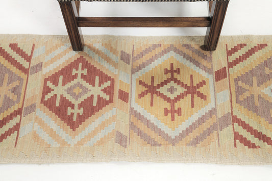Vintage Style Tribal Natural Dye Flat Weave Kilim