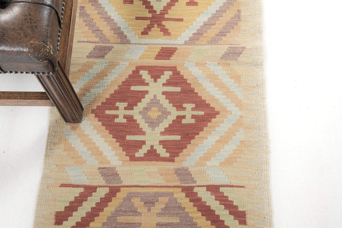 Vintage Style Tribal Natural Dye Flat Weave Kilim