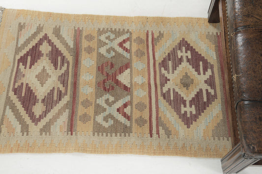 Vintage Style Tribal Natural Dye Flat Weave Kilim
