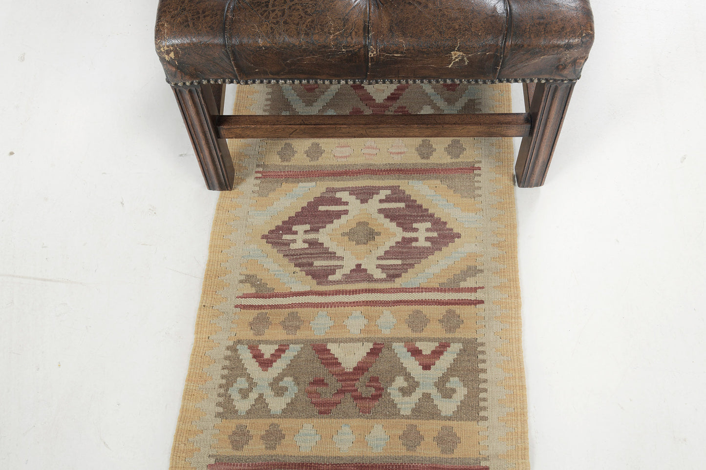 Vintage Style Tribal Natural Dye Flat Weave Kilim