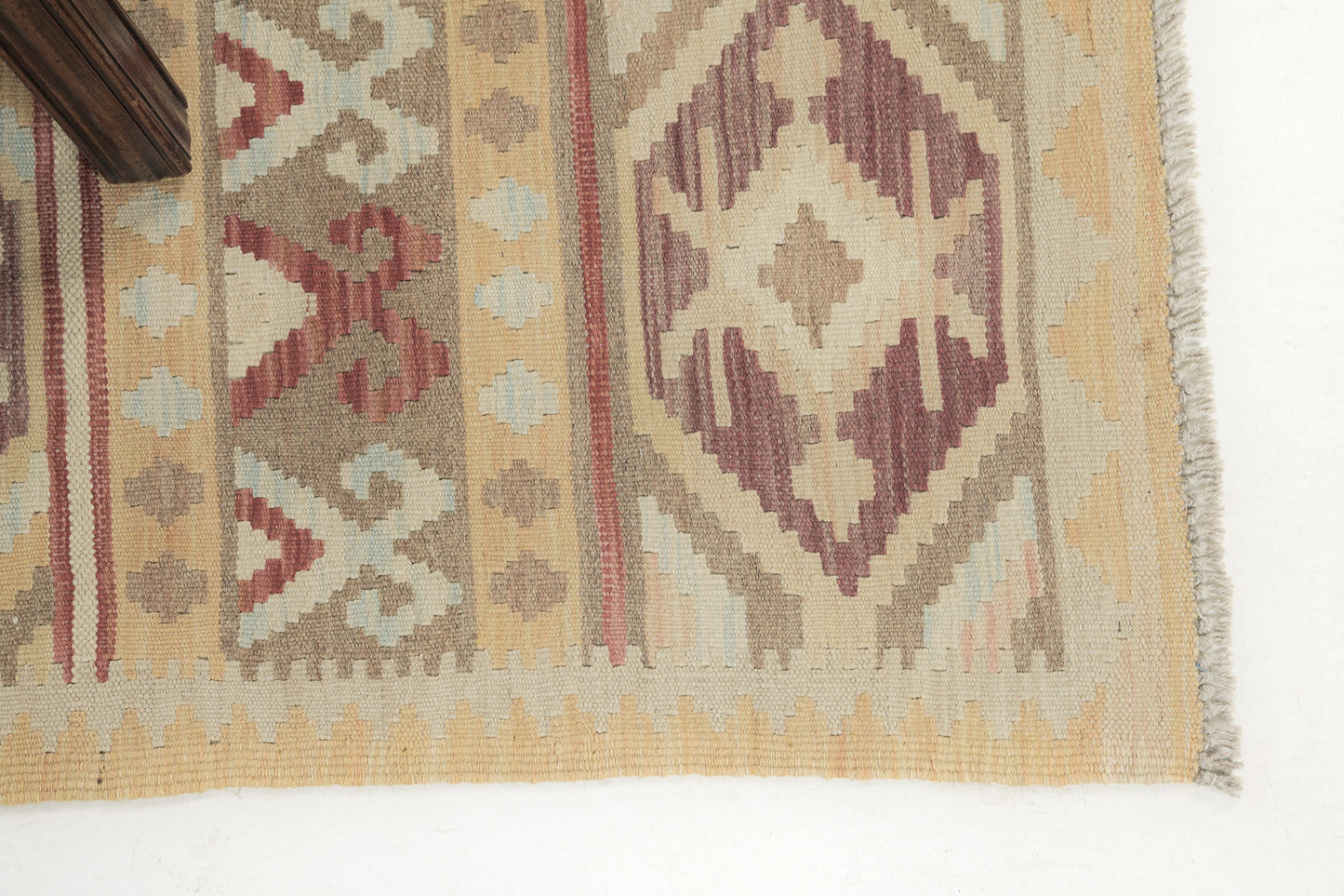 Vintage Style Tribal Natural Dye Flat Weave Kilim