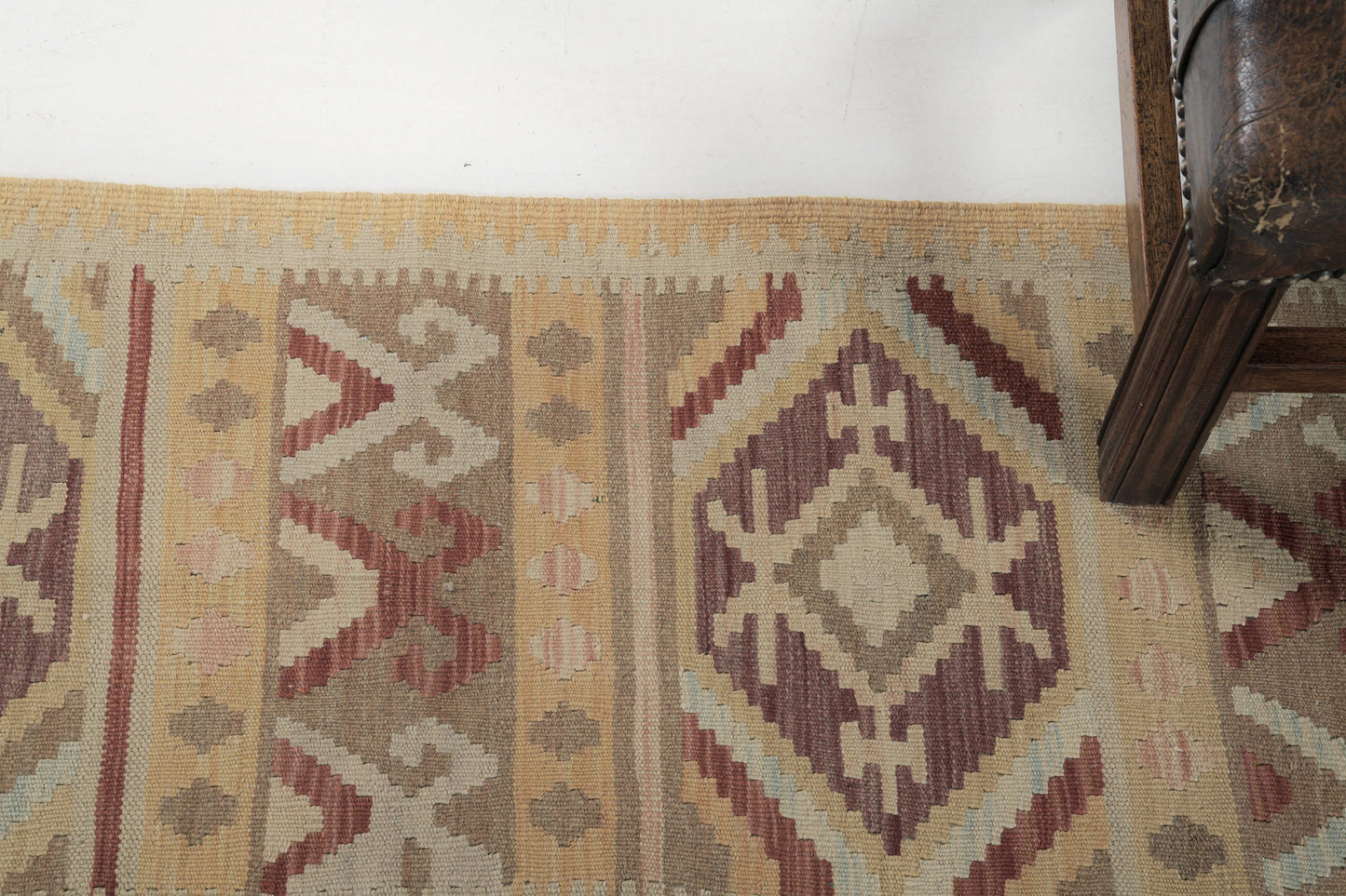 Vintage Style Tribal Natural Dye Flat Weave Kilim