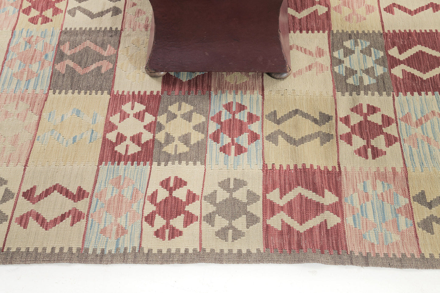Vintage Style Tribal Natural Dye Flat Weave Kilim