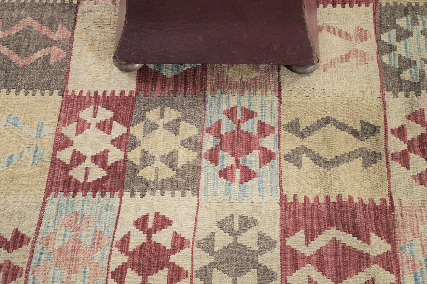 Vintage Style Tribal Natural Dye Flat Weave Kilim