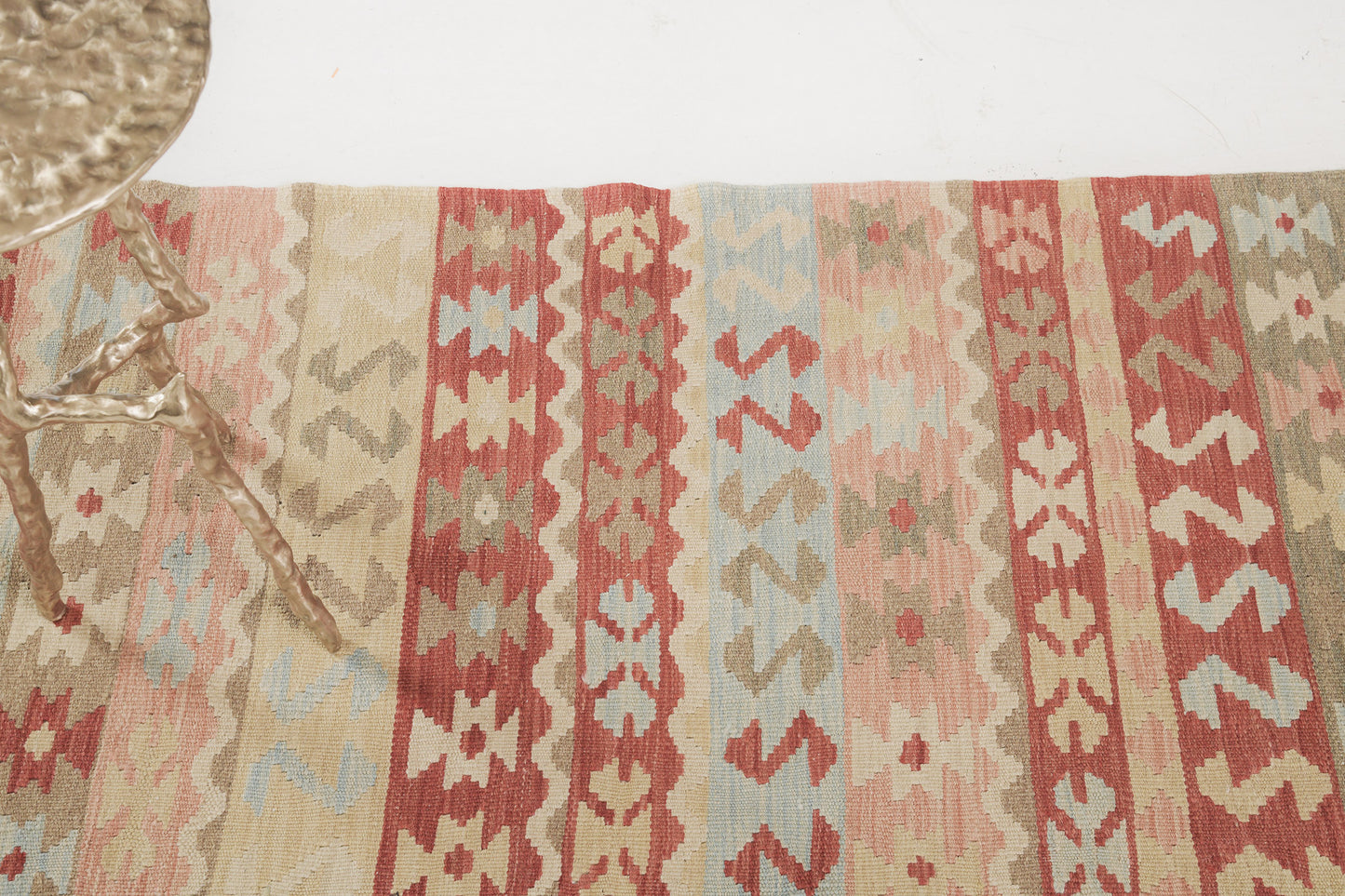 Vintage Style Tribal Natural Dye Flat Weave Kilim