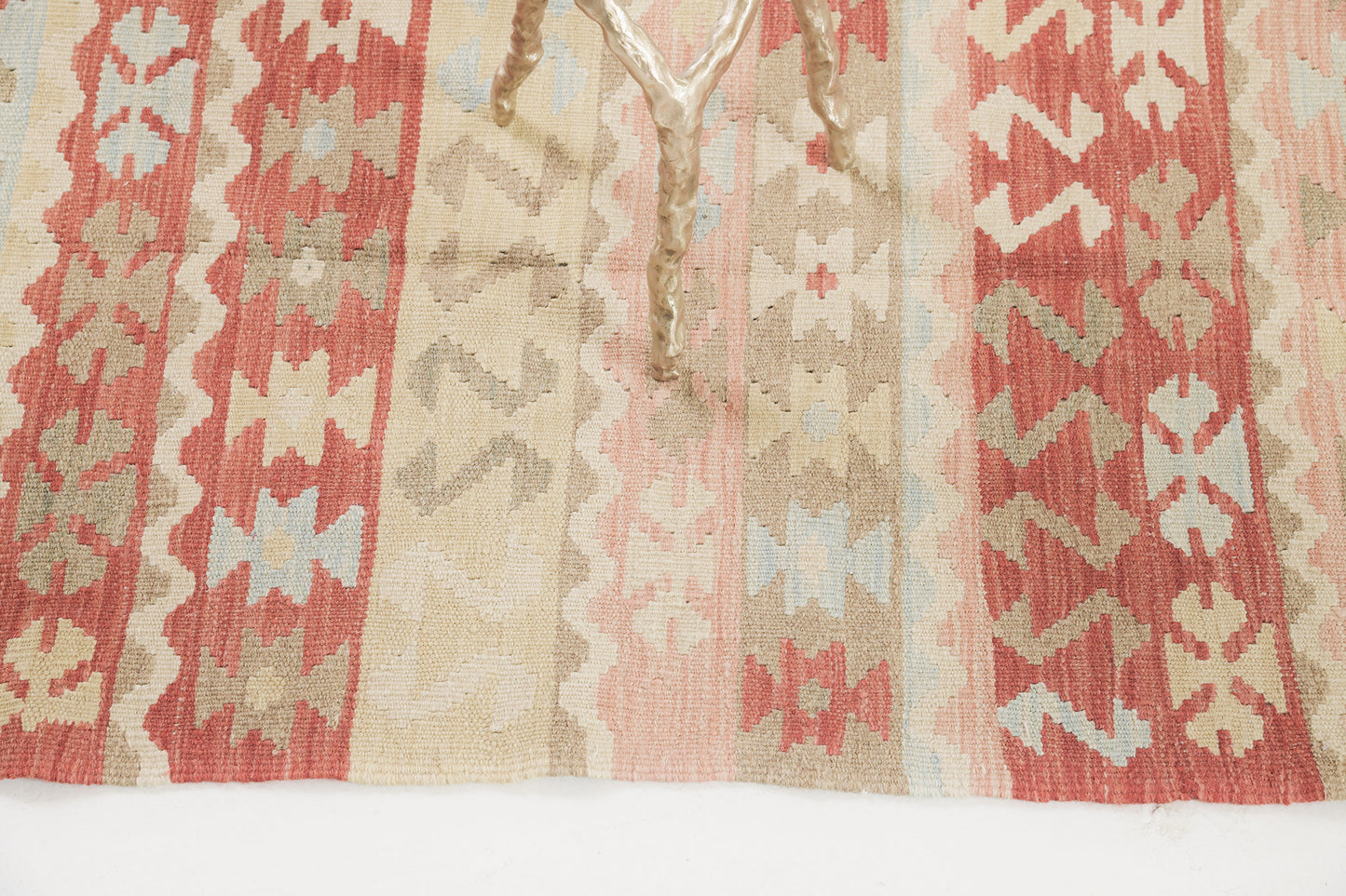 Vintage Style Tribal Natural Dye Flat Weave Kilim