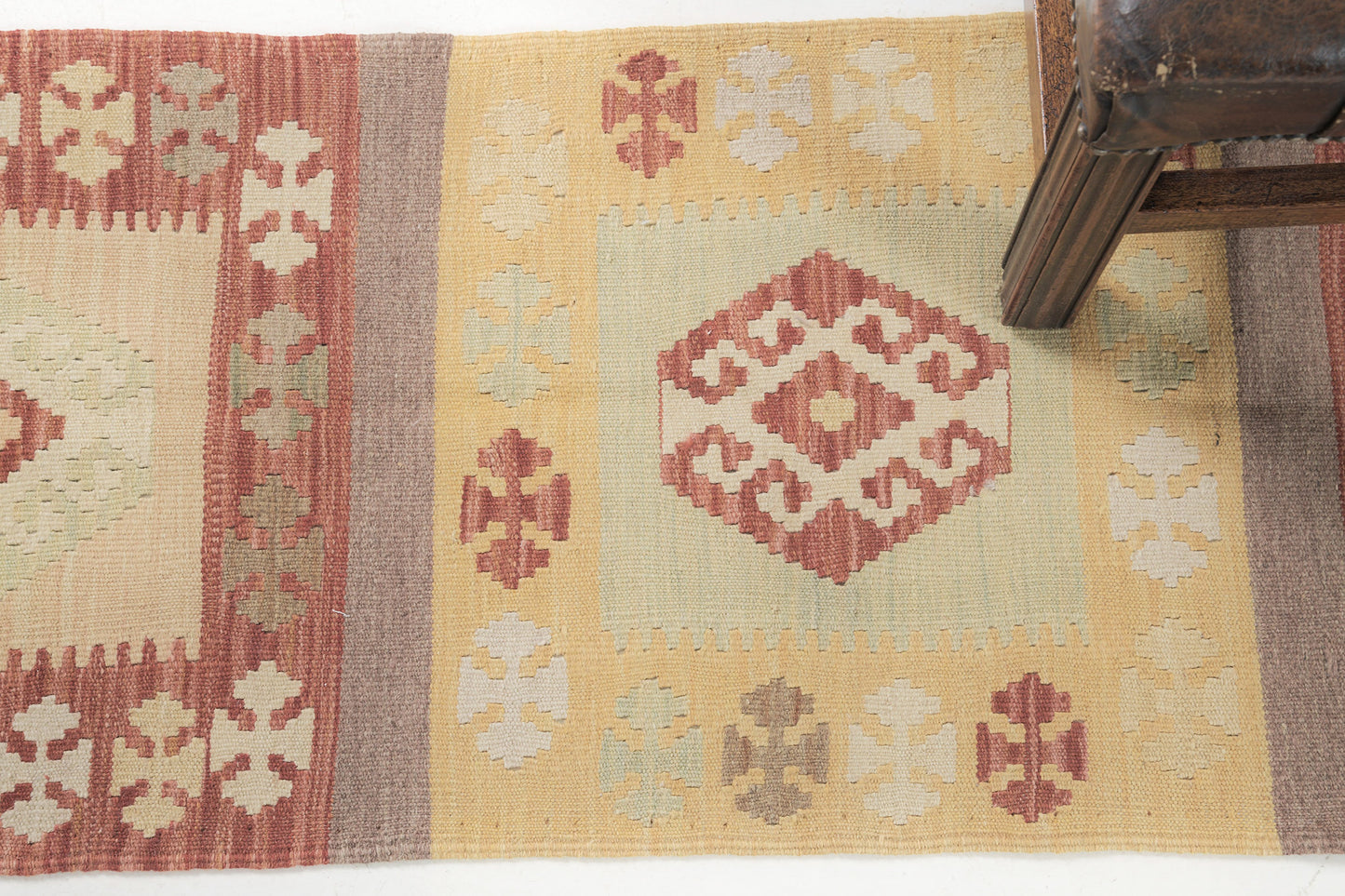 Vintage Style Tribal Natural Dye Flat Weave Kilim