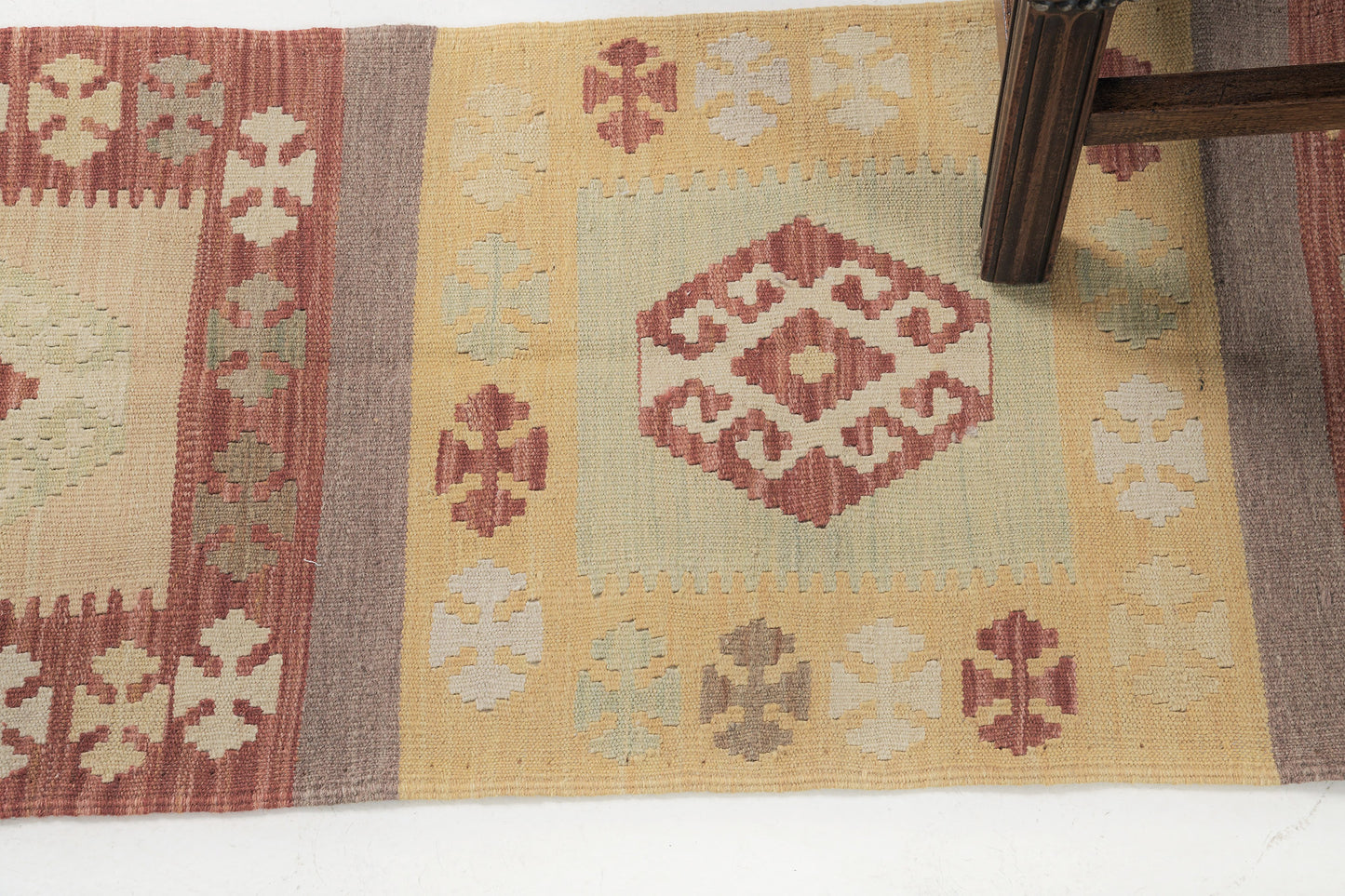 Vintage Style Tribal Natural Dye Flat Weave Kilim