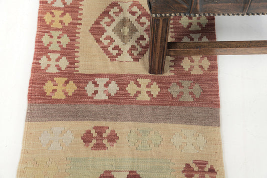 Vintage Style Tribal Natural Dye Flat Weave Kilim