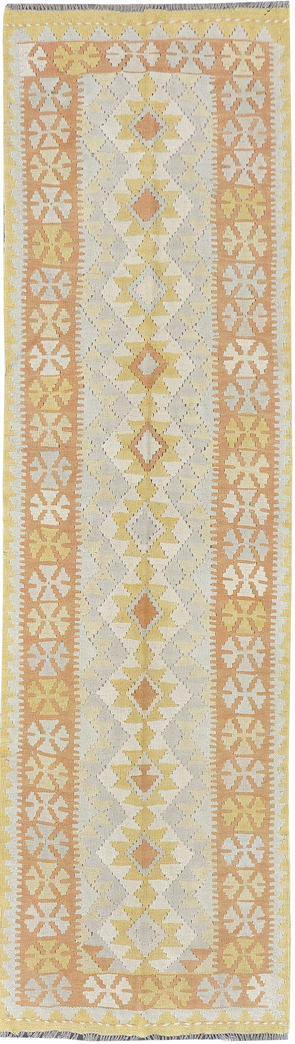 Vintage Style Tribal Natural Dye Flat Weave Kilim Runner