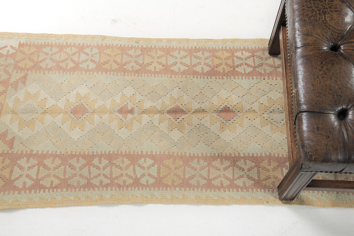 Vintage Style Tribal Natural Dye Flat Weave Kilim Runner