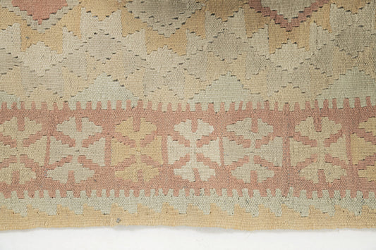 Vintage Style Tribal Natural Dye Flat Weave Kilim Runner
