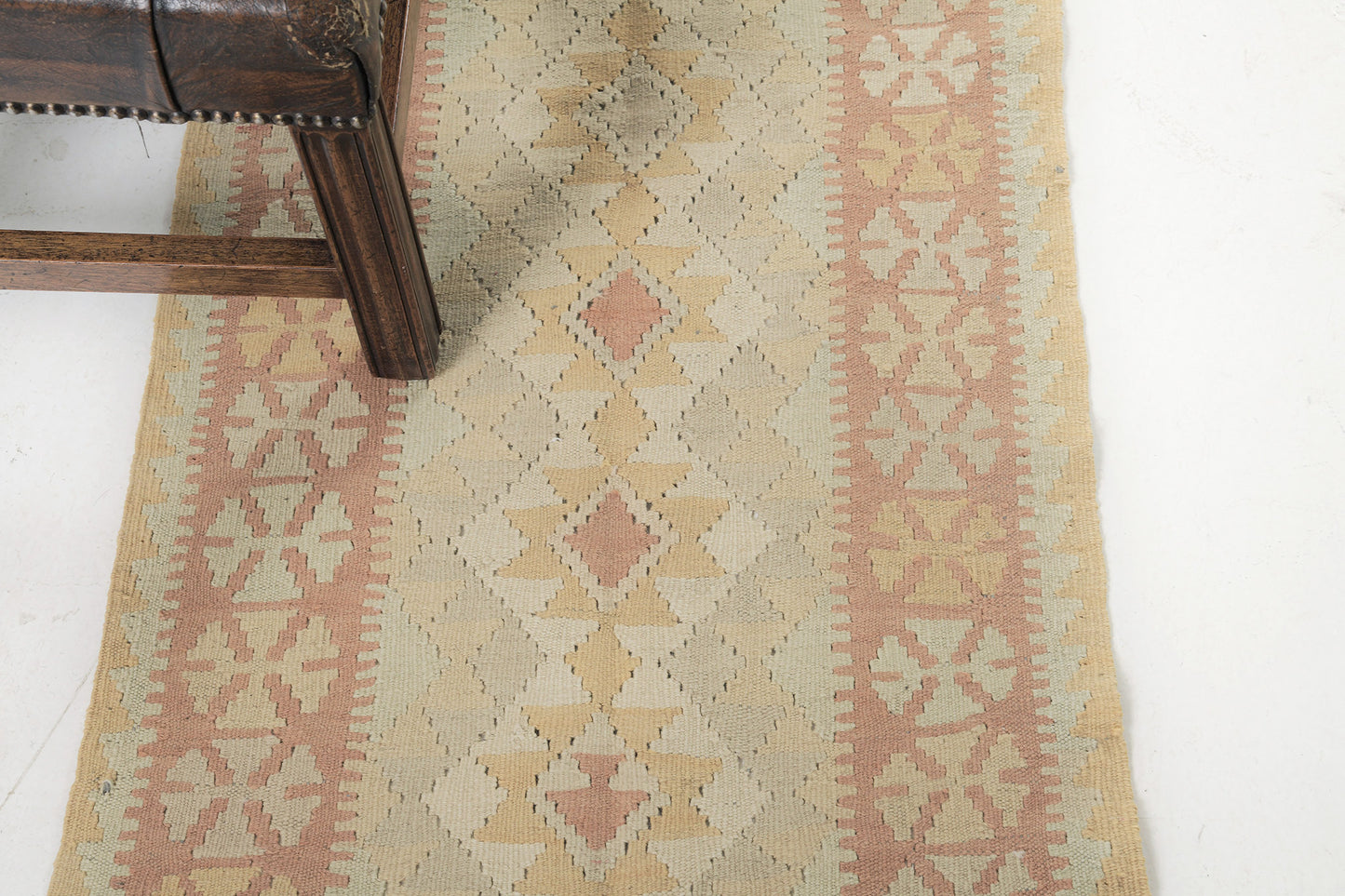 Vintage Style Tribal Natural Dye Flat Weave Kilim Runner